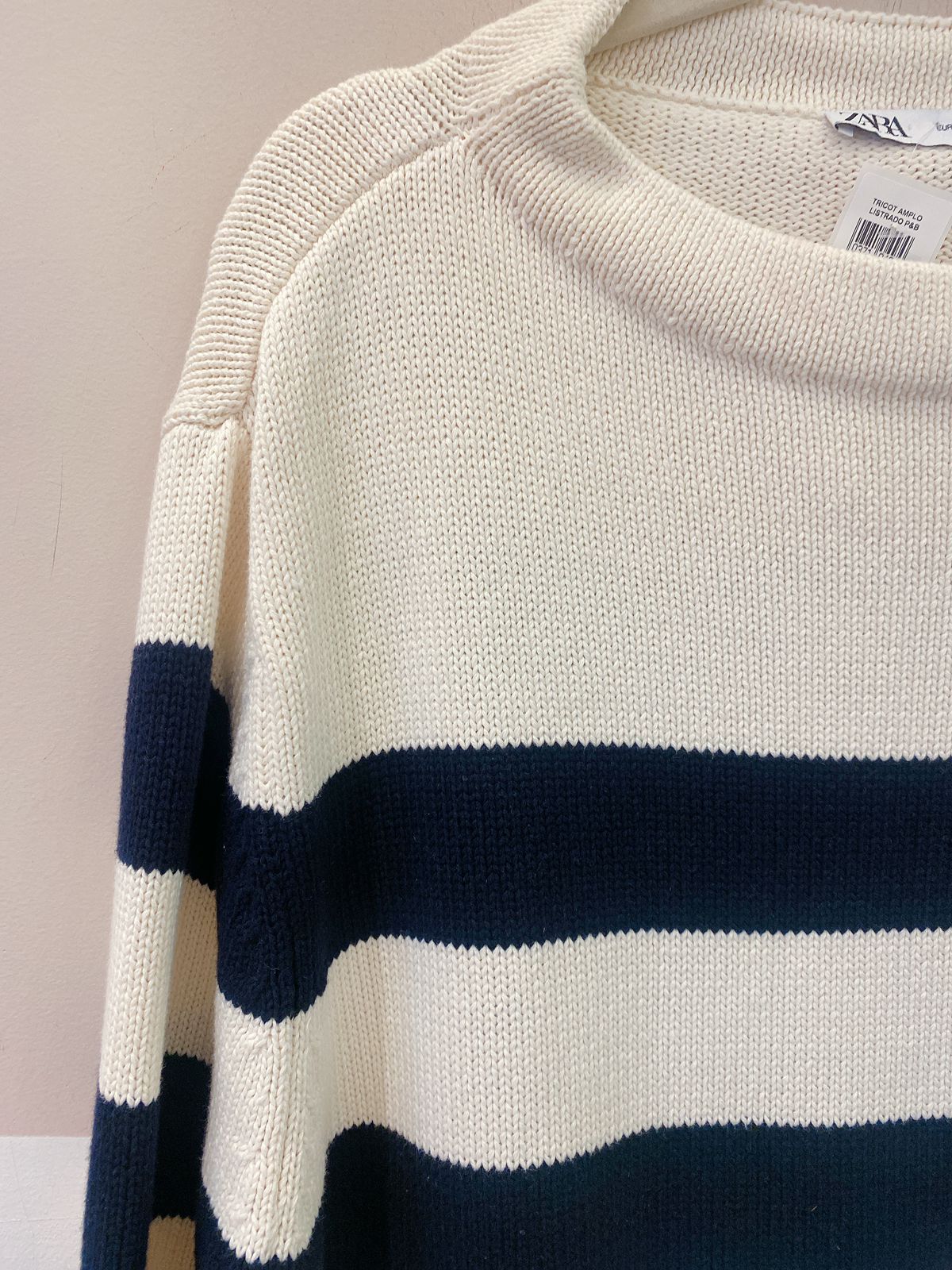 Tricot amplo listrado p&b Zara M/G