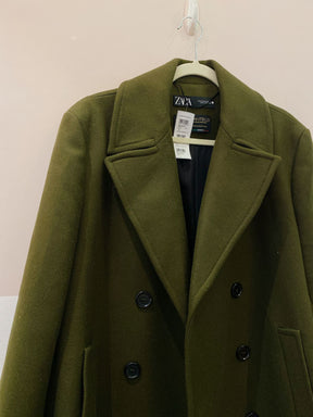 Casaco musgo lã Zara GG