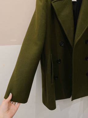 Casaco musgo lã Zara GG