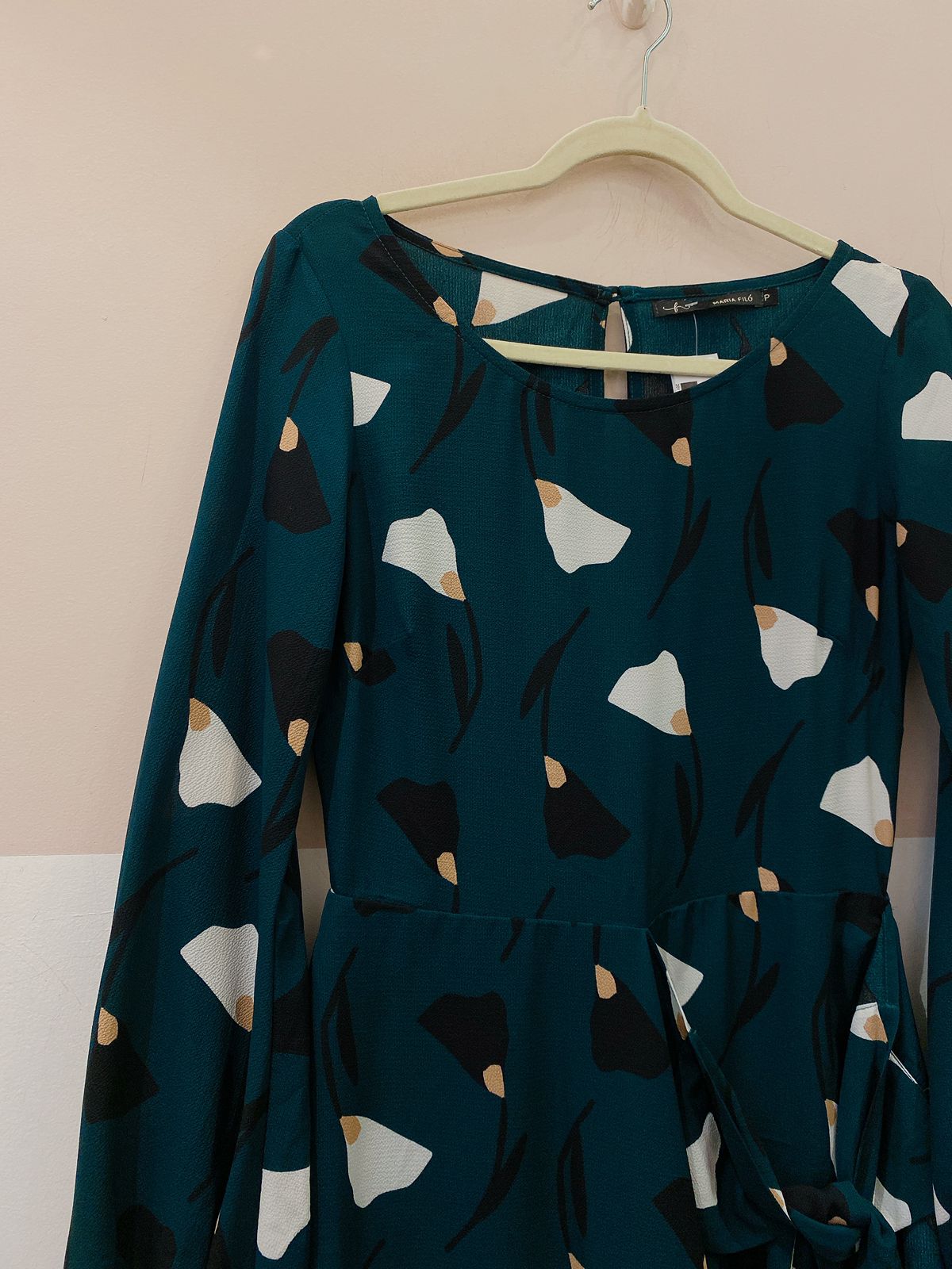 Vestido verde floral Maria Filó P