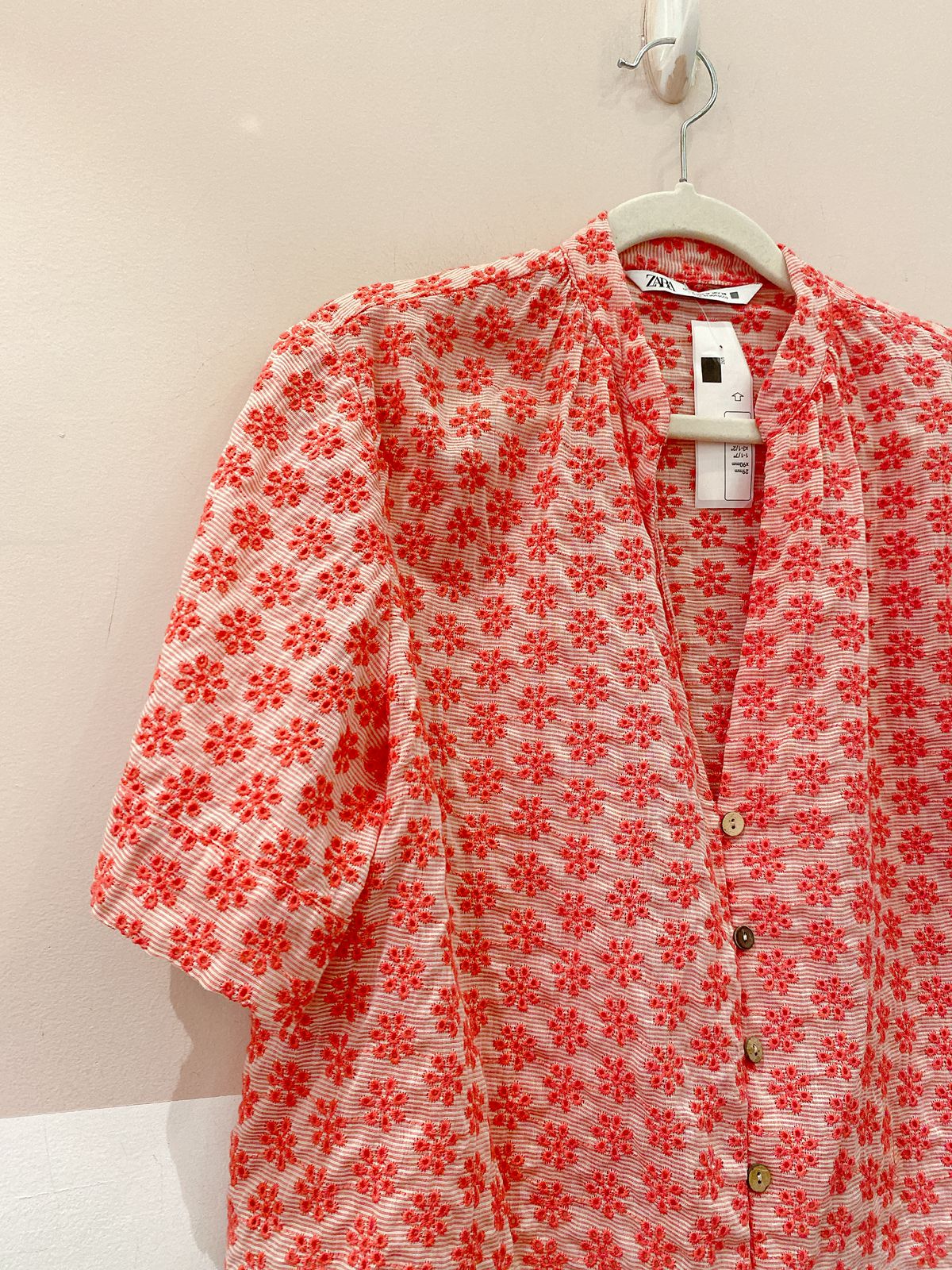 Blusa laise rosa flores Zara M