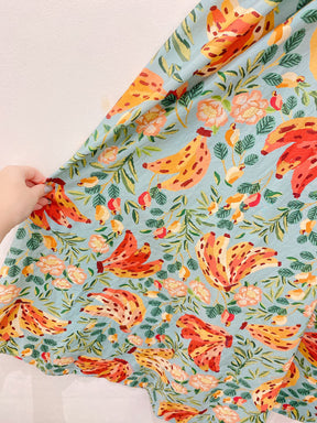 Vestido midi azul estampa azul Farm P