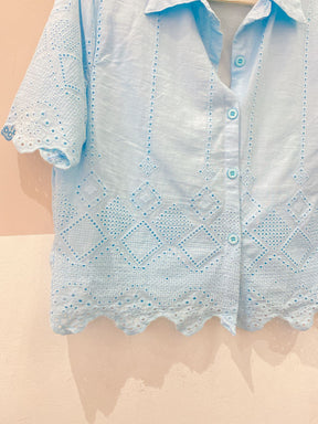 Camisa curta azul bebê Angel’s G