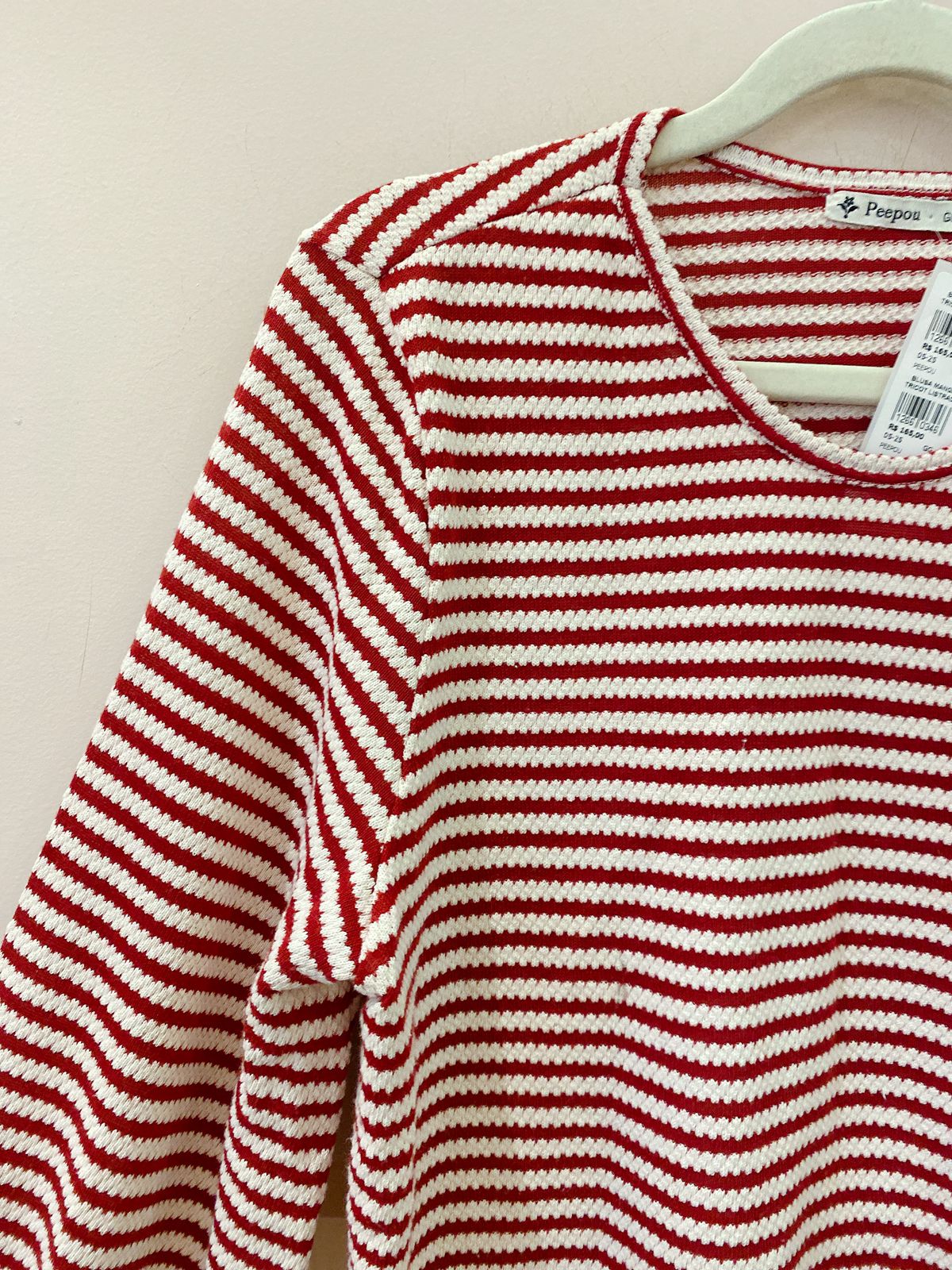 Blusa tricot manga listrada Peepou GG