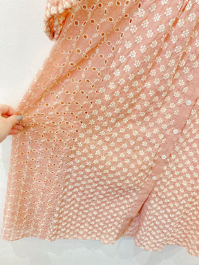 Vestido rosa bordado Zara PP