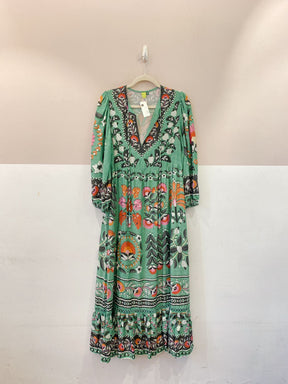 Vestido verde estampado cajus Farm G