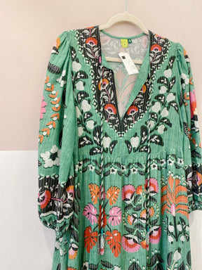 Vestido verde estampado cajus Farm G