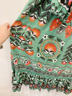 Vestido verde estampado cajus Farm G