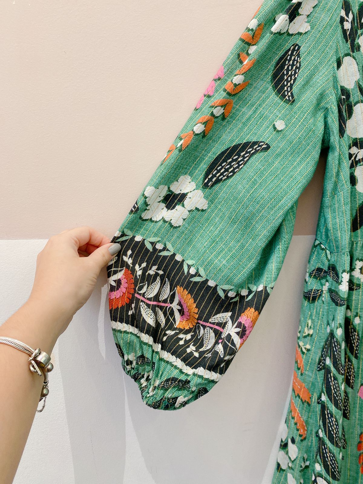 Vestido verde estampado cajus Farm G