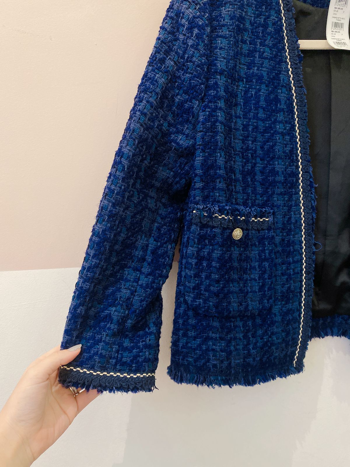 Casaqueto azul tweed Zara P