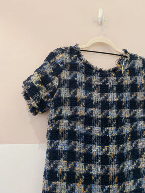 Vestido curto xadrez tweed Animale P