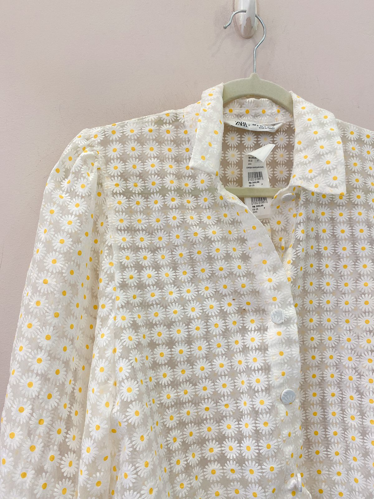 Camisa margaridas Zara P