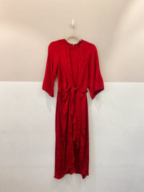 Vestido vermelho tecido Zara P