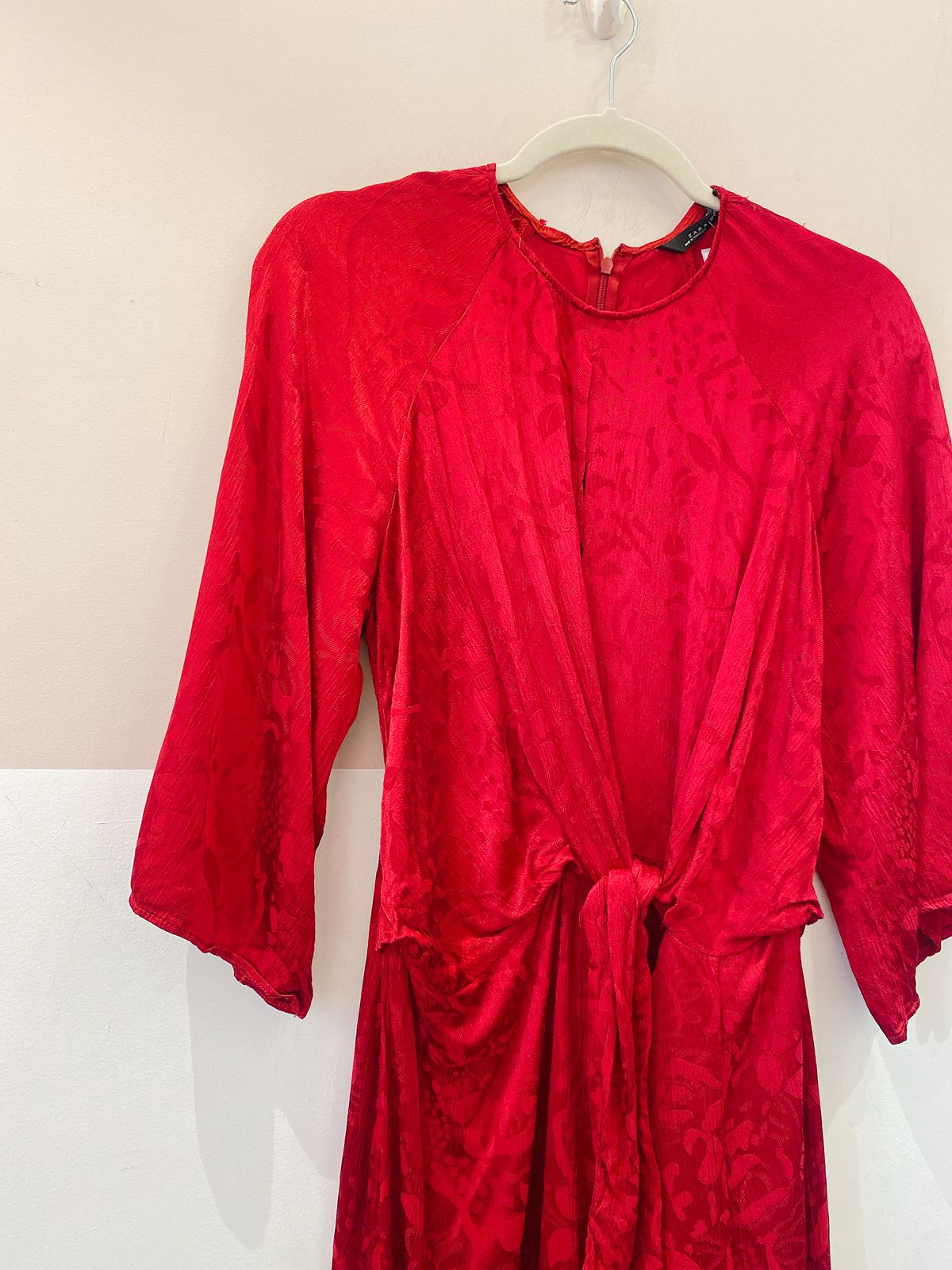 Vestido vermelho tecido Zara P
