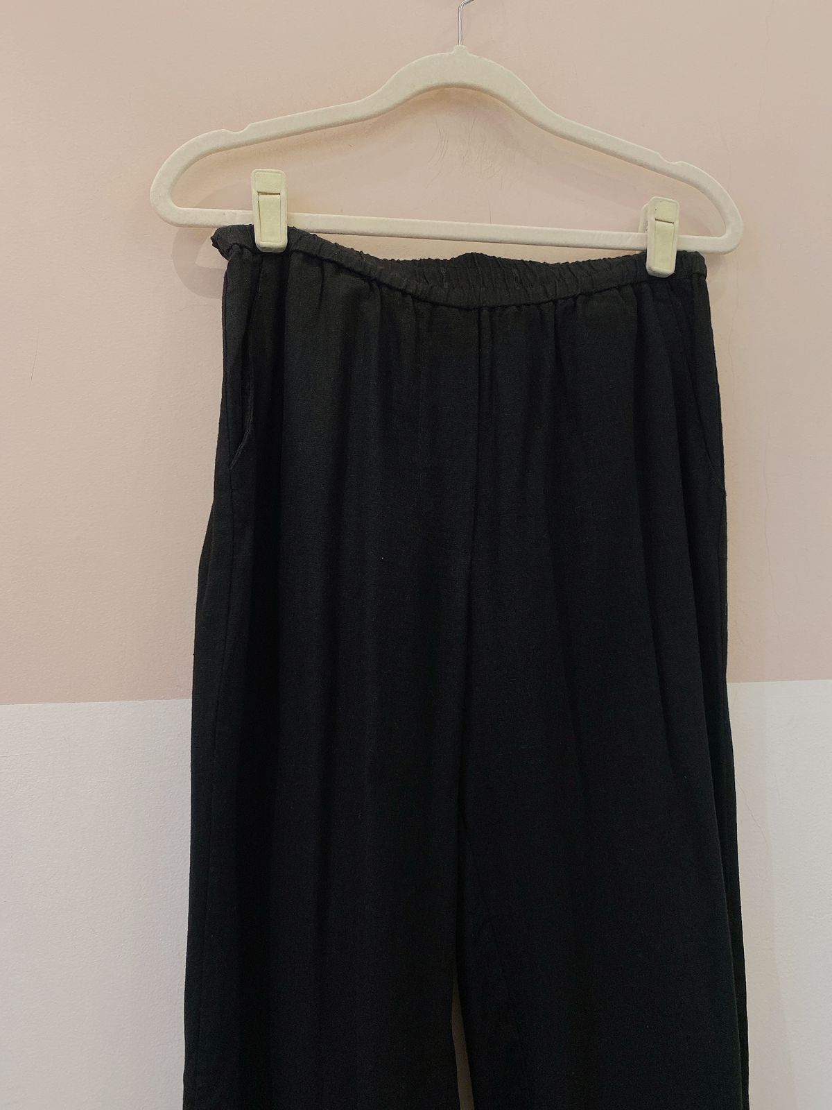 Calça preta linho Valônia Veras P