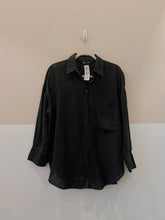 Camisa preta linho Zara P