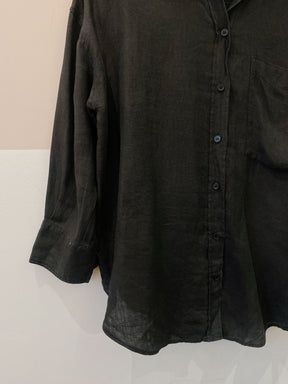 Camisa preta linho Zara P