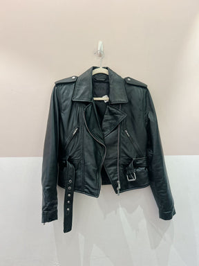 Jaqueta couro preta Zara P