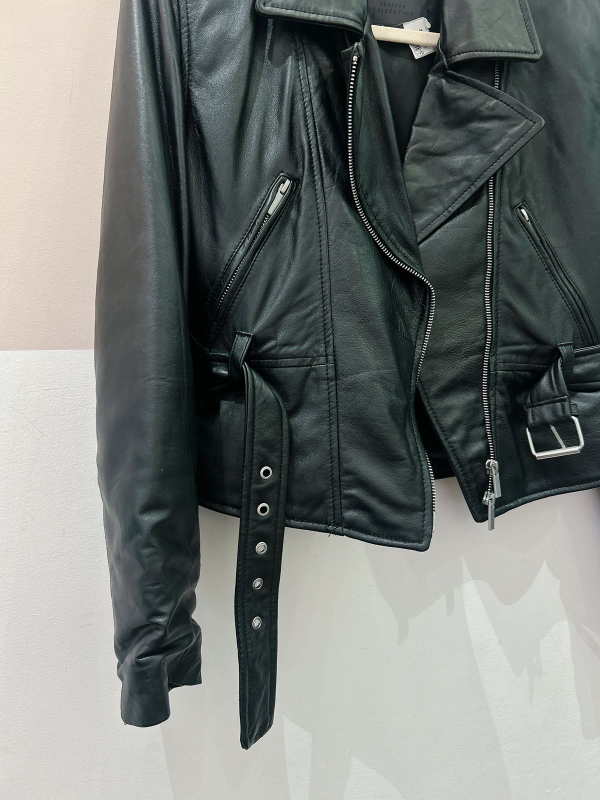 Jaqueta couro preta Zara P