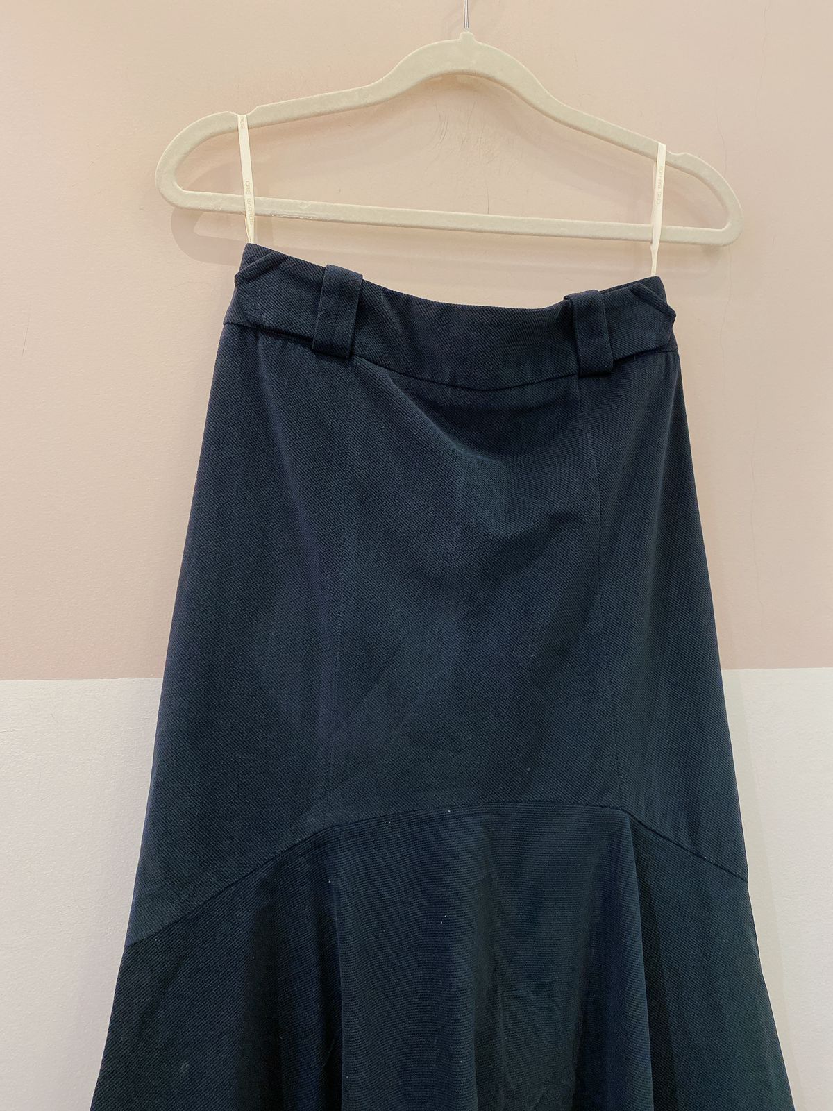 Saia midi azul marinho veludo Cris Barros 36