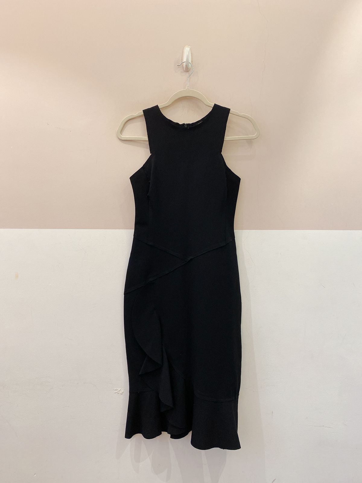 Vestido midi preto Corporeum 38