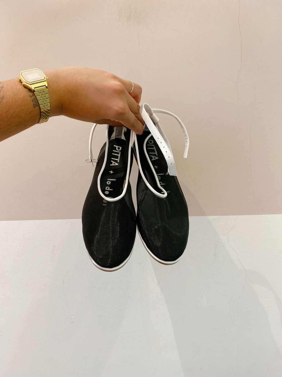 Sapatilha tule preta c/ branco Pitta + Lo de Lui 34
